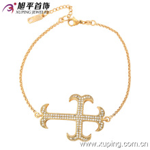 73083 Xuping manufactory charme novo e moderno na moda 18 k pulseira de ouro cruz